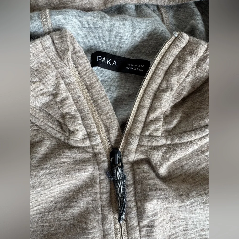 Paka Breathe Full Zip Alpaca Hoodie Cream Size Medium - Picture 6 of 10